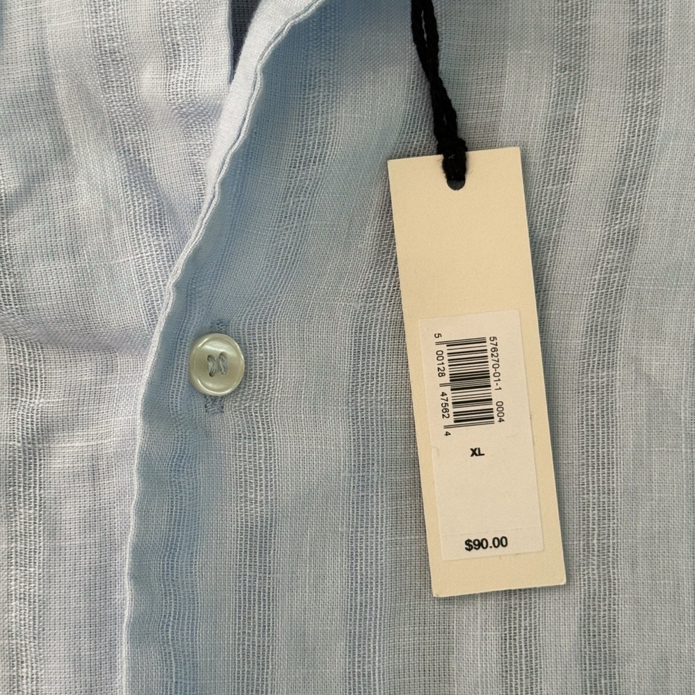 NWT Banana Republic Men's Linen/Cotton Light Blue Resort Wear Shirt Size XL - Picture 8 of 14